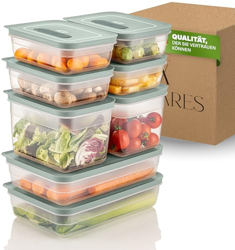 Viwares Aufbewahrungsboxen Set mit Ventil, Stapelbare Vorratsdosen mit Deckel, Luftdicht, BPA-frei, Kunststoffbehälter für Lebensmittel, Gemüse, Obst und Trockenware, (1,15L/2,35L/5L)