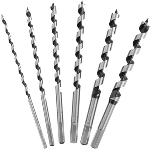 Wood Auger Drill Bit Set 6Pcs 6-16mm x 230mm Hex Shank for Hardwood