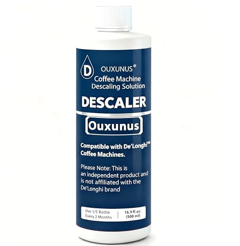 Ouxunus Descaling Solution for Coffee Machines, 500ml, Compatible with DeLonghi Fully Automatic Espresso Machines, Fits ECAM & ESAM Series, Powerful Limescale Remover,(5 Uses)