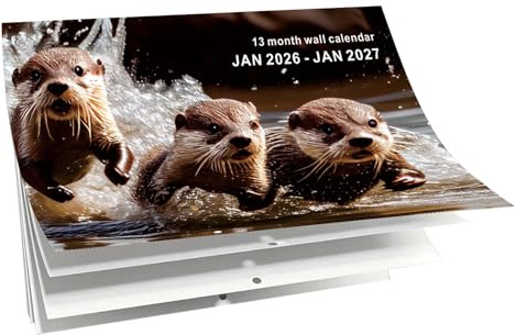 Calendario da parete 2026 con illustrazioni di animali inglesi, calendario mensile decorativo, ideale per studenti, bambini, adolescenti, adulti, insegnanti, sala da pranzo, dormitorio, soggiorno