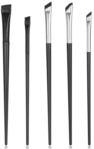5 Stück Augenbrauen Pinsel, Eyeliner Pinsel Make Up Fein Augenbrauen Bürste Fein Concealer Pinsels Abgewinkelter Lidschatten Pinsels (5 Größen)