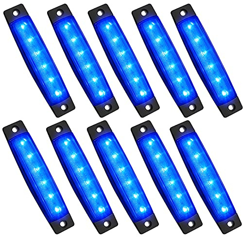 PSEQT 10 Pcs LED Rock Strip Lights Car Exterior Underglow Wheel Fender Well Lighting Kits Waterproof for Golf Cart Wrangler Offroad Truck RV UTV ATV Snowmobile (Blue)