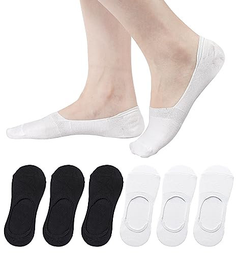 AYPOW 6 Paars Damen Füßlinge Unsichtbare Socken Baumwoll, Frauen Low Cut Liner Unsichtbare Socken mit Rutschfest Silikon, Weiche Atmungsaktive lässige Knöchelsocken Sneaker Socken für Loafer Sneakers