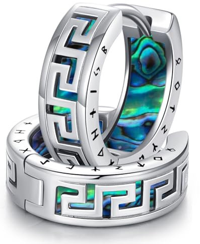 Wikinger Ohrringe für Herren 925 Sterling Silber Nordische Wikinger Ohrringe Viking Rune Ohrschmuck Schmuck Weihnachts Geschenke für Damen Herren Viking Earrings Men