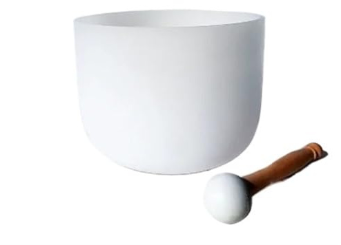 Sonorakristallskål 6 tum helande vit satin kvarts kristall klangskål för helande 440 Hz(440hz D)