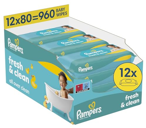 Pampers Fresh Clean Feuchttücher, 12x80 (960 Stück)