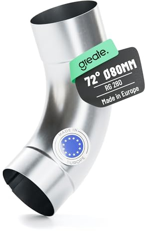 greate Fallrohrbogen verzinkt 72° Neigung & 80 mm Durchmesser - Fallrohr Bogen mit Muffe für eine einfache Steckmontage - Rohrbogen als Dachrinnen Zubehör - Regenwasserablauf - Regenfallrohr Bogen