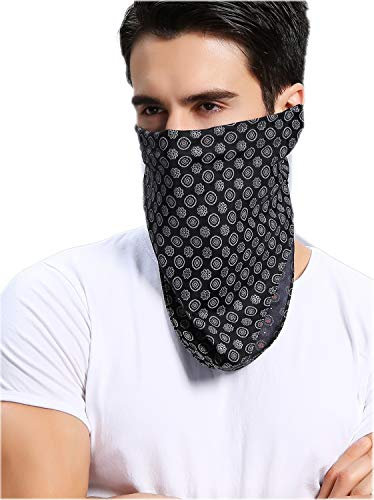 Prettystern Herren 100% Seide Bandana Nickituch Trachten-halstuch Sommer kleines Seiden-Halstuch Schwarz Kreis 11.