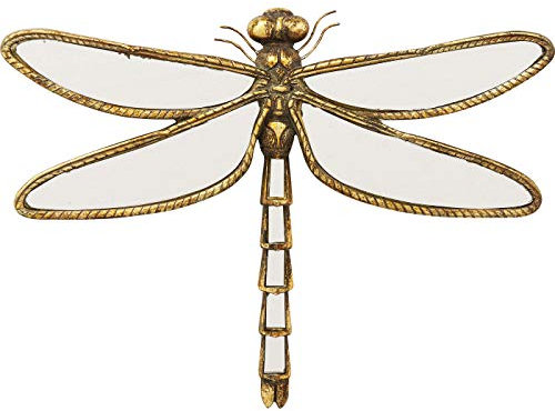 Kare Design Decorazione Da Parete Dragonfly Mirror, Oro/A Specchio, 35Cm, Libellula, Riflessi Di Luce