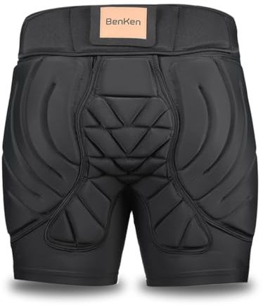 BenKen 3D EVA Padded Shorts Hip Butt Protective Padded Short Pants Breathable Impact Protection Shorts Protective Gear Drop Resistance for Skateboarding Snowboard Skating Riding Cycling
