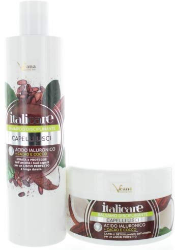 Hyaluron Kokosöl Kakaobutter Shampoo + Maske (2x300ml) für trockenes, sprödes, stumpfes, strapaziertes und widerspenstiges Haar. Anti-Frizz. Glättend.