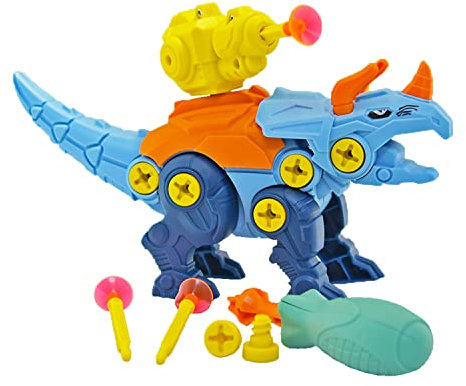 Kögler 90507 - DIY Bau-Set Robo-Dino im Ei, Triceratops Spielfigur, Dinosaurier-Figur mit Katapult und Saugnapf-Pfeilen, zum Bauen und Spielen, coole Geschenk-Idee für Kinder ab 3 Jahren