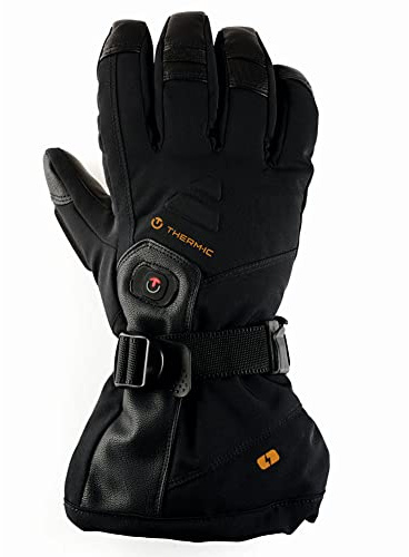 Thermic - Guanti riscaldati in pelle, ultra caldi, isolati, antivento, ricaricabili, da uomo, colore: nero, XL
