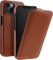 STILGUT UltraSlim kompatibel mit iPhone 14 (6.1“) Hülle - iPhone 14 Flip Case aus Leder, Klapphülle, Handyhülle, Lederhülle - Cognac