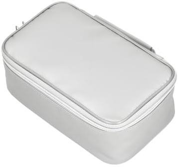 Feuerfeste Dokumentenbox, 23x14x10cm/9,1x5,5x3,9 Zoll 3 Schicht Aufbewahrungsbox mit Schloss Reißverschluss, Feuerfest Wasserdicht, für Wichtige Dokumentenzertifikate, Reisepässe, Karten, Büro(Silber)