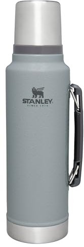 Stanley Classic Legendary Vacuum Bottle 1.5 qt | Wide Mouth with Leakproof Cup Lid | Keep Drinks Hot or Cold | Packable for Travel | Insulated Stainless Steel Thermos | BPA-Free | Hammertone Silver