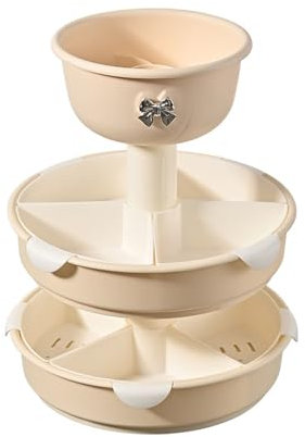 ONDIAN Plateau de Service Divisé 3 Layers Hot Pot Vegetable Platter Kitchen Fruit Plate Tray Rotating Drain Basket