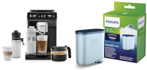 De'Longhi Eletta Explore Perfetto ECAM452.57.G Kaffeevollautomat mit LatteCrema Milchsystem & Philips AquaClean Kalk- und Wasserfilter für Espressomaschine, Kein Entkalken bis 5000 Tassen, Einzelpack