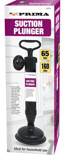Drain Unblocker Sink Plunger Kitchen Bathroom Toilet Buster Air Pump with 2 Type Rubber Suction Cups Blockage Remover Suitable for Sinks Baths and Showers Black (Pack of 1)