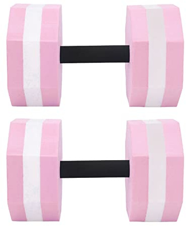 REXVTNS Set di manubri Acquatici in Schiuma Eva per Allenamento Fitness in Piscine Coperte (Rosa Bianco Rosa a Forma di Diamante)