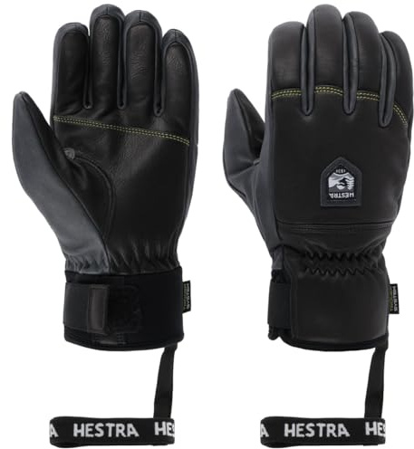 Hestra Omni Trigger 5-Finger Skihandschuhe Fingerhandschuhe Lederhandschuhe Damen/Herren - Klettverschluss Herbst-Winter Herbst Winter - 9 HS schwarz-grau