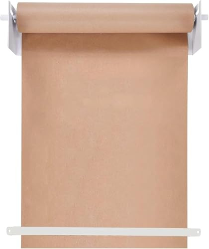 Slaktpappersrulle dispenser och skärare, väggmonterad kraftpappershållare för menyer, påminnelser och anteckningar, lätt att använda och installera, perfekt för restauranger och kaféer