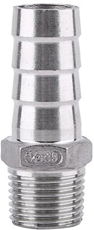 SS304 Rostfritt Stål Rörpassning Hullingsslang Svanskoppling BSP 1/2x19mm Hane