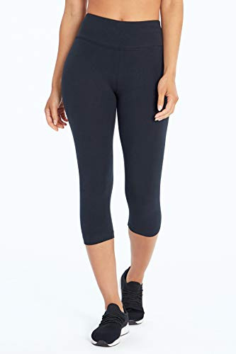 Bally Total Fitness - Leggings Capri para Mujer con Control de Barriga, Negro, XL