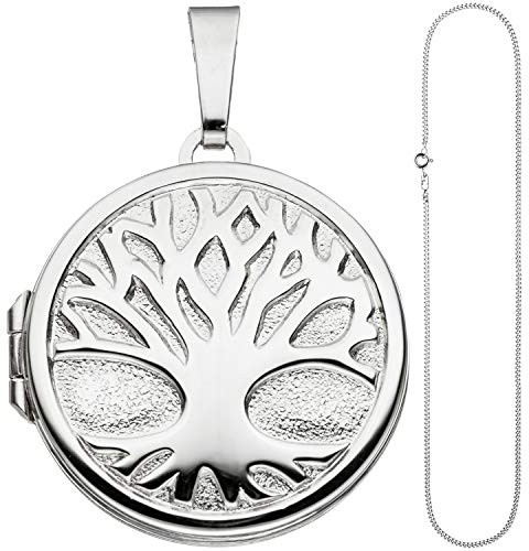Jobo Damen-Medaillon aus 925 Sterling Silber zum Öffnen für 2 Fotos mit Kette 50 cm