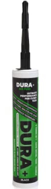 DURA+ All-In-One Hybrid Polymer Adhesive and Sealant: Waterproof, Extreme High Bond Strength, Replaces Silicone, Long-Lasting & Anti-Mould, Superior For Sanitaryware (290ml - Black)