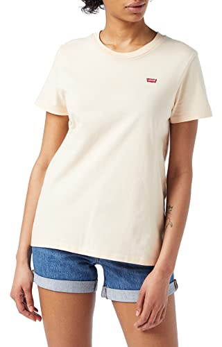Levi's Women's The Perfect Tee- Core Chesthit Logo T-Shirt, Peach Puree, XXS