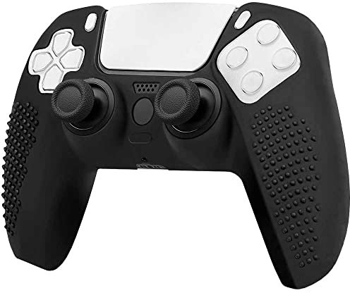 OcioDual Silikon Schutz Hülle Kompatibel mit PS5 Controller Schwarz GF40128 Cover Skin Case Protector Anti-Rutsch Staubdichte