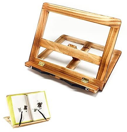 Supporti per Libri da Cucina in Legno. Leggio da Riposo per Libri e Ricettari Regolabile Ideale per Libri, iPad, Tablet.