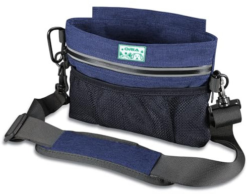 ORIA Dog Treat Training Pouch, Magnetic Closure Pet Food Bag, Dog Training Waist Bag with Removable Inner Pocket, Built-in Poop Bag Dispenser, Perfect for Storage Treats, Balls and Toys