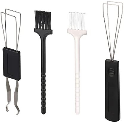 Keycap Remover Puller,2 Stück Tastenkappen Entferner mit 2 Stück Tastaturbürste für Tastatur Sauber,Stainless Key Cap Abzieher Set Tastaturabzieher,Werkzeug Haben für Tastatur Sauber