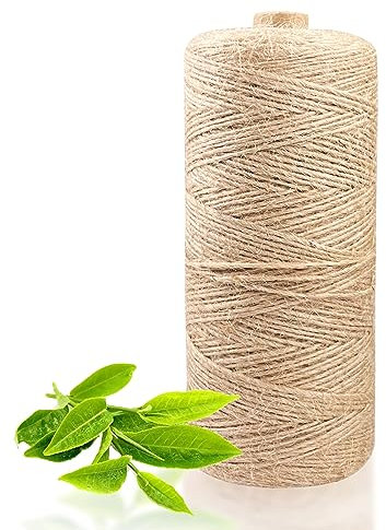Magrimaxio Cuerda de Yute, Cordel de cañamo Fina, Hilo de Yute Natural, Rollo de Hilo de Yute, Color Natural marrón, para Embalaje, Decoración, Floristería, Artesanía y Bricolaje, (1mm/400 M)