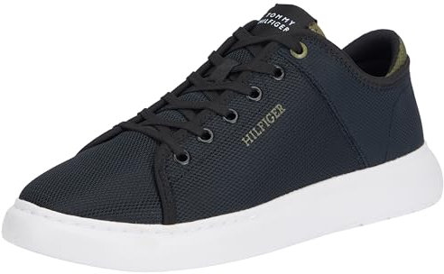 Tommy Hilfiger Herren Cupsole Sneaker Lightweight Mesh Schuhe, Schwarz (Black), 44