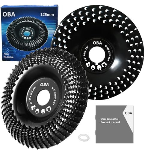 OBA 2 Pedazos Disco Amoladora Madera 125 mm, Discos para Madera se utiliza en Amoladoras Angulares para Grabar y Pulir
