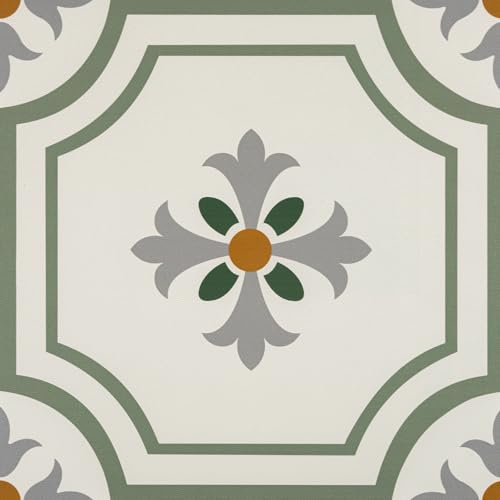 Irisroom Lot de 10 carreaux de sol en vinyle autocollants en PVC imperméables et résistants à l'usure pour cuisine, salle de bain, salon, chambre à coucher - 20 x 20 cm