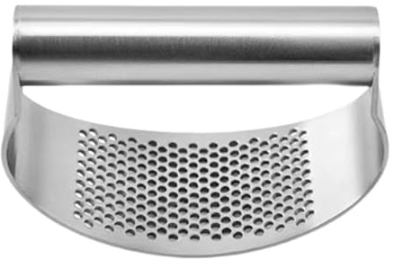 Walopola Edelstahl knoblauchpresse, Knoblauchwippe aus Edelstahl, Manuelle Ringpresse, Effiziente Knoblauchpresse Wippe, Garlic Press, Knoblauch Presse Knoblauch Zerkleinerer, Tragbarer Küchenhilfe