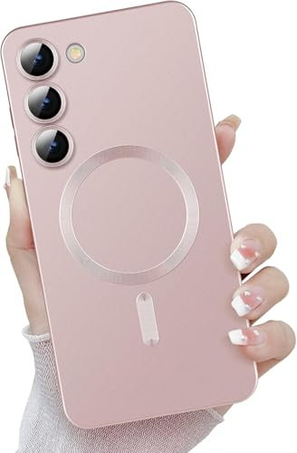 FAOMSEBS Cover Magnetica per Samsung S23 Plus / S23+, Compatibile con MagSafe [Protettore per Obiettivo della Fotocamera] Custodia Morbido Antishock Cover per Samsung Galaxy S23 Plus Case 6,6'', Rose