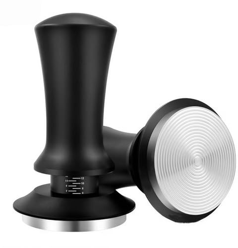 WIXOVO Espresso Tamper 58mm Druckregulierend mit Feder, Automatische Kaffee Tamper Stempel Edelstahl Matt, Kaffeestempel, Kaffeetamper, Premium Siebträgermaschinen Zubehör für Barista Kaffeelieber