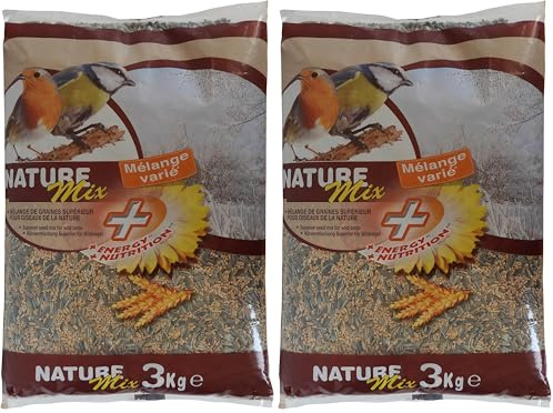 Aime Nourriture pour Oiseaux, Mélange de Graines Varié et Nourrissant, Sac de 3 KG, pour Oiseaux du Ciel et Animaux Sauvages (Lot de 2)