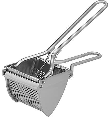 Potatispressar och pressare i rostfritt stål |Kraftig manuell mosare för potatis/morötter/frukt |Lättskött köksredskap med långt handtag