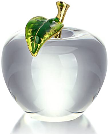 H&D HYALINE & DORA Kristall-Apfel-Briefbeschwerer, Glasfrucht, Sammelfigur mit Geschenkbox