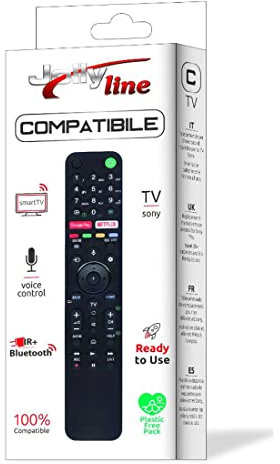 Jolly Line Telecomando di ricambio per Smart TV compatibile Sony - con simbologia come originale - Pronto all’uso - RMF-TX500E