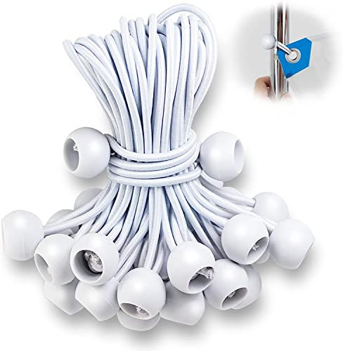 Bungee Cords With Balls 6 Inch, 50 PCS Heavy Duty Bungee Cord | Bungee Straps | Bungee Balls | Bungee Ties With Balls For Luggage, Tents, Flag Pole