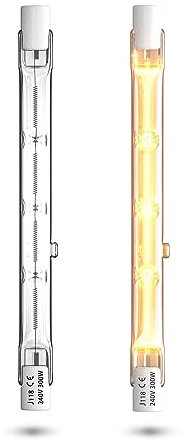Bonlux 300W R7s Dimmar 118mm Halogenlampen Warmweiß 2800K R7S Linear 5900lm Stiftprojektor Halogenstrahler AC 220-240V für die Beleuchtung von Haus, Arbeit, Sicherheit, Straßenlaterne, Etc (2 Pcs)