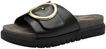 Tamaris Comfort Damen Pantoletten aus Leder Elegant, Schwarz (Black Nappa), 38 EU