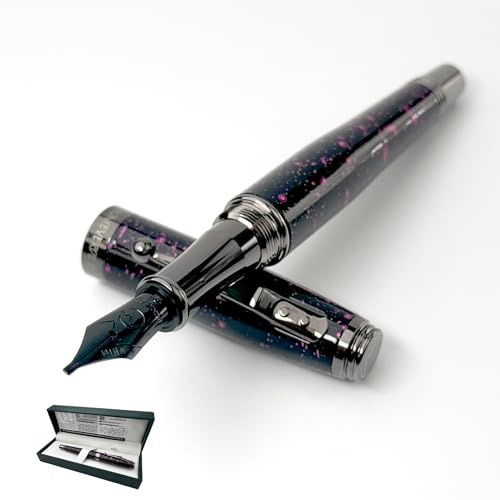 Monteverde Invincia Vega Starlight Purple - Penna stilografica con pennino flessibile, design artistico, strumento di scrittura espressiva
